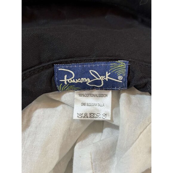 Panama Jack Black 100% Cotton Wide Brim Bucket Hat Casual One Size Unisex - Picture 3 of 5